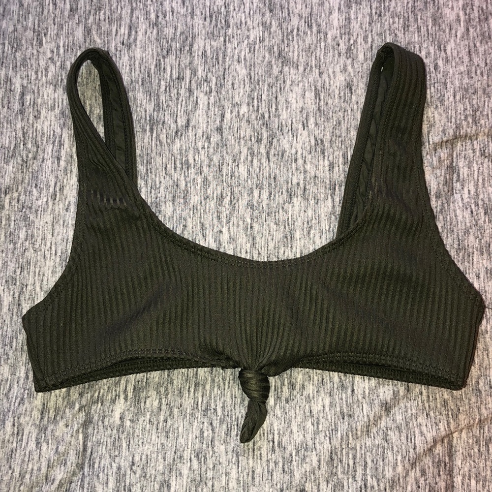 Green Tie Bathing Suit Top